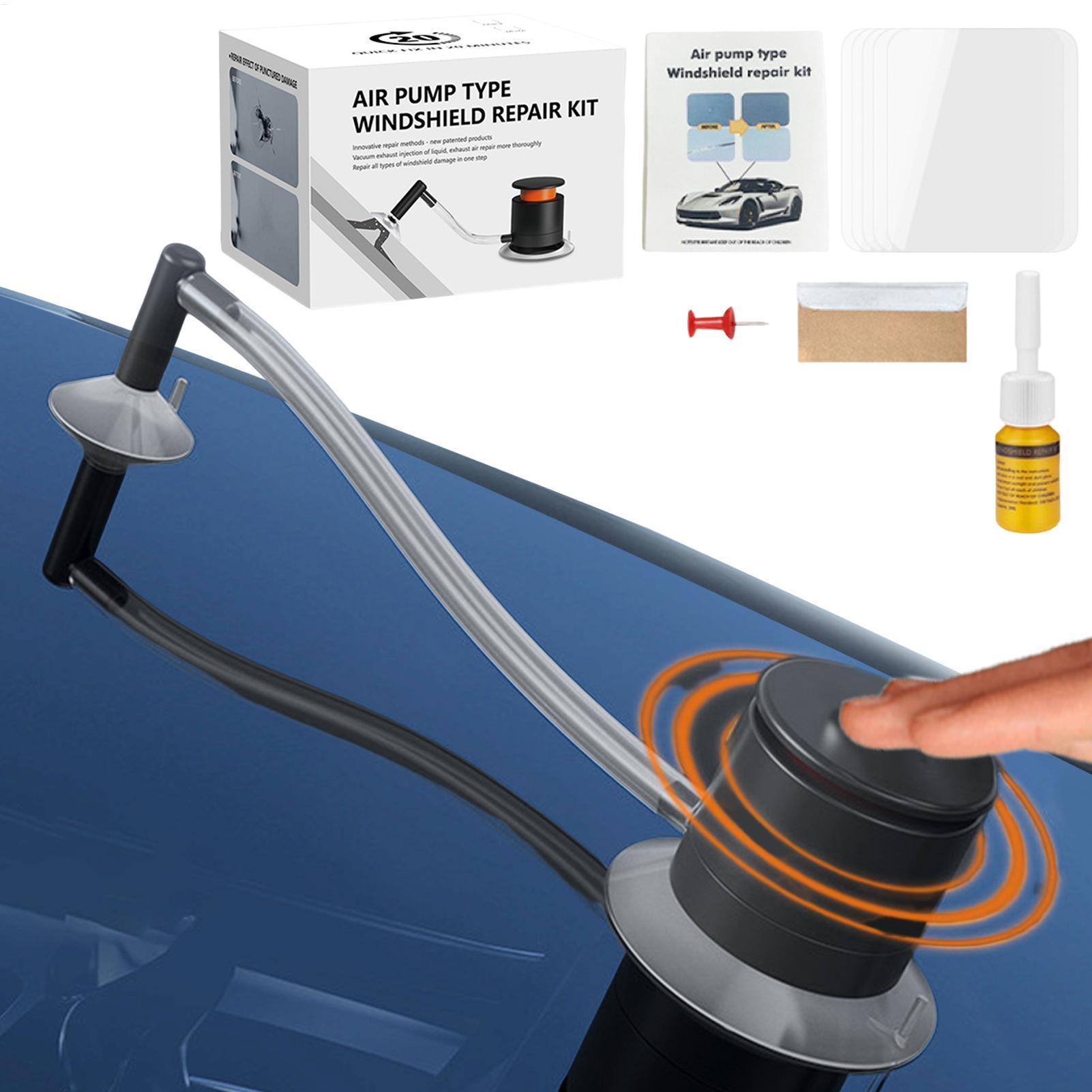 Glass Cleaner Streak - Autoglas-Reparaturset Automotive Glas-Nano-Reparaturflüssigkeit Luftpumpen-Typ Windschutzscheiben-Rissreparaturset zum