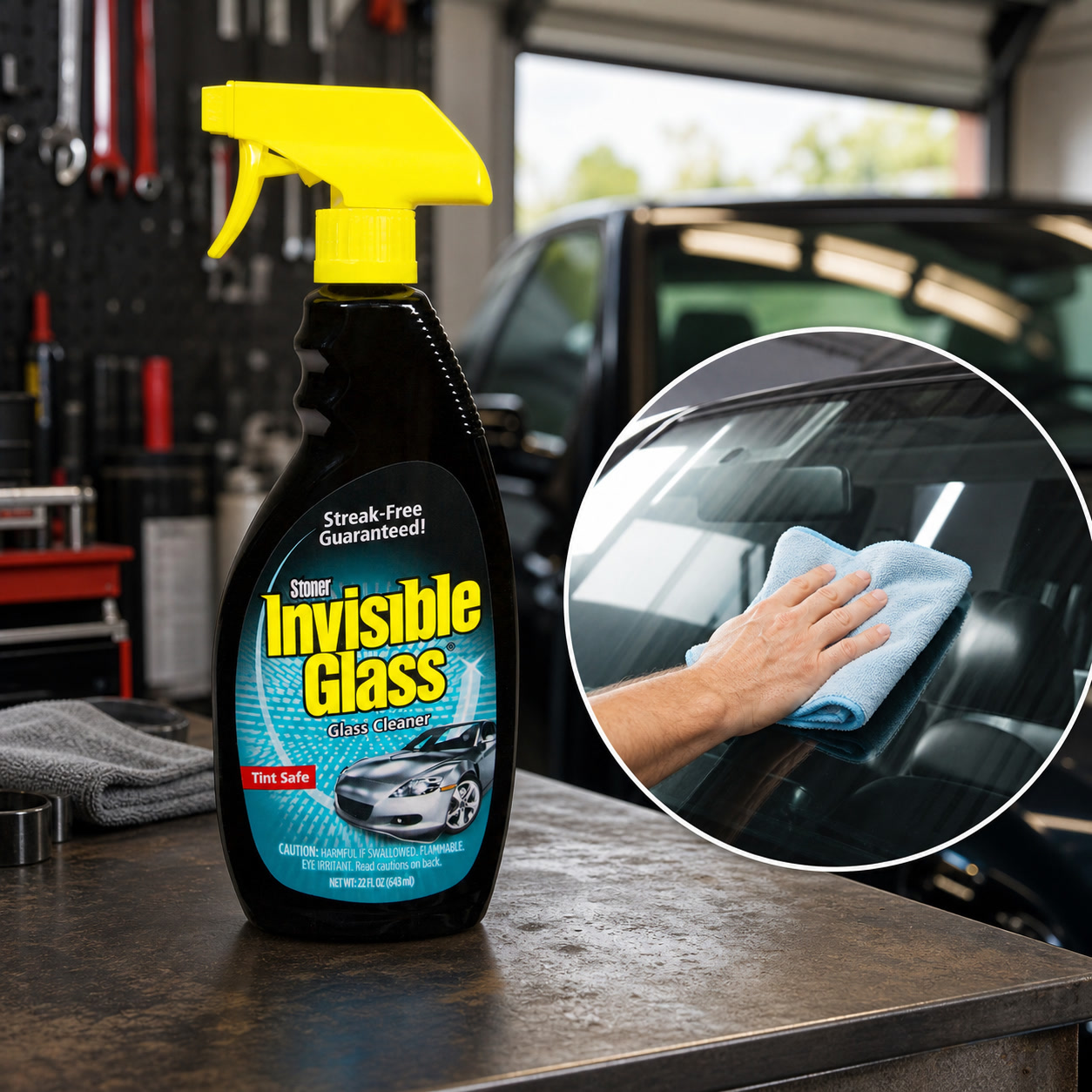 Glass Cleaner Streak - Hochwertiger streifenfreier Glasreiniger-Spray für Autofenster, Spiegel,