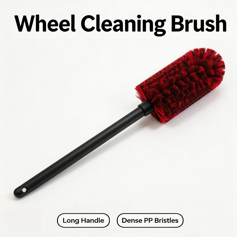 Wheel Cleaner Alloy - Auto-Alufelgenreinigungsbürste mit langem Griff, PP-Borsten für