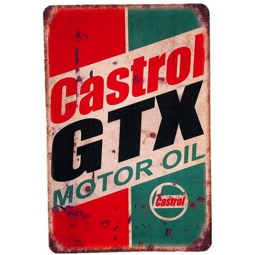 Castrol Oil Gtx - 2026 Castrol GTX Motoröl Blechschild Retro
