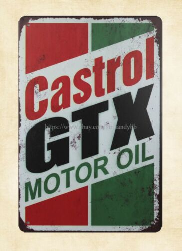 Castrol Oil Gtx - Gartenreproduktionen Castrol Gtx Motor Oil Metall-Blechschild