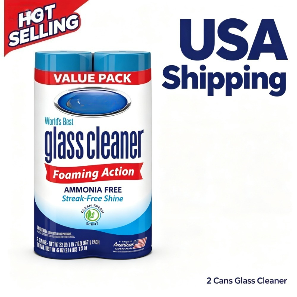 Glass Cleaner Streak - Glasreiniger Schaumreiniger-Spray, 19 oz, 2er-Pack, Ammoniakfrei,