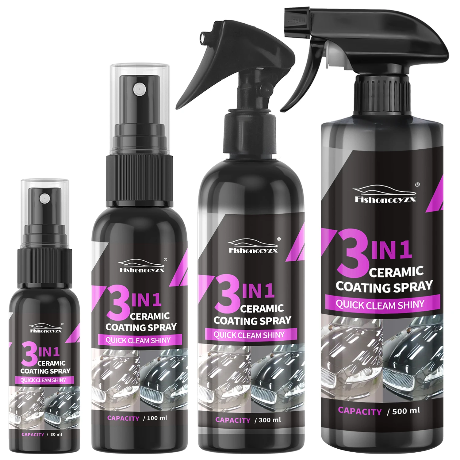 Car Wax Ceramic Coating - 3-in-1-Spray für Autokeramik-Flüssigkeitsbeschichtung, Nano-Kristall, hydrophobe Schicht,