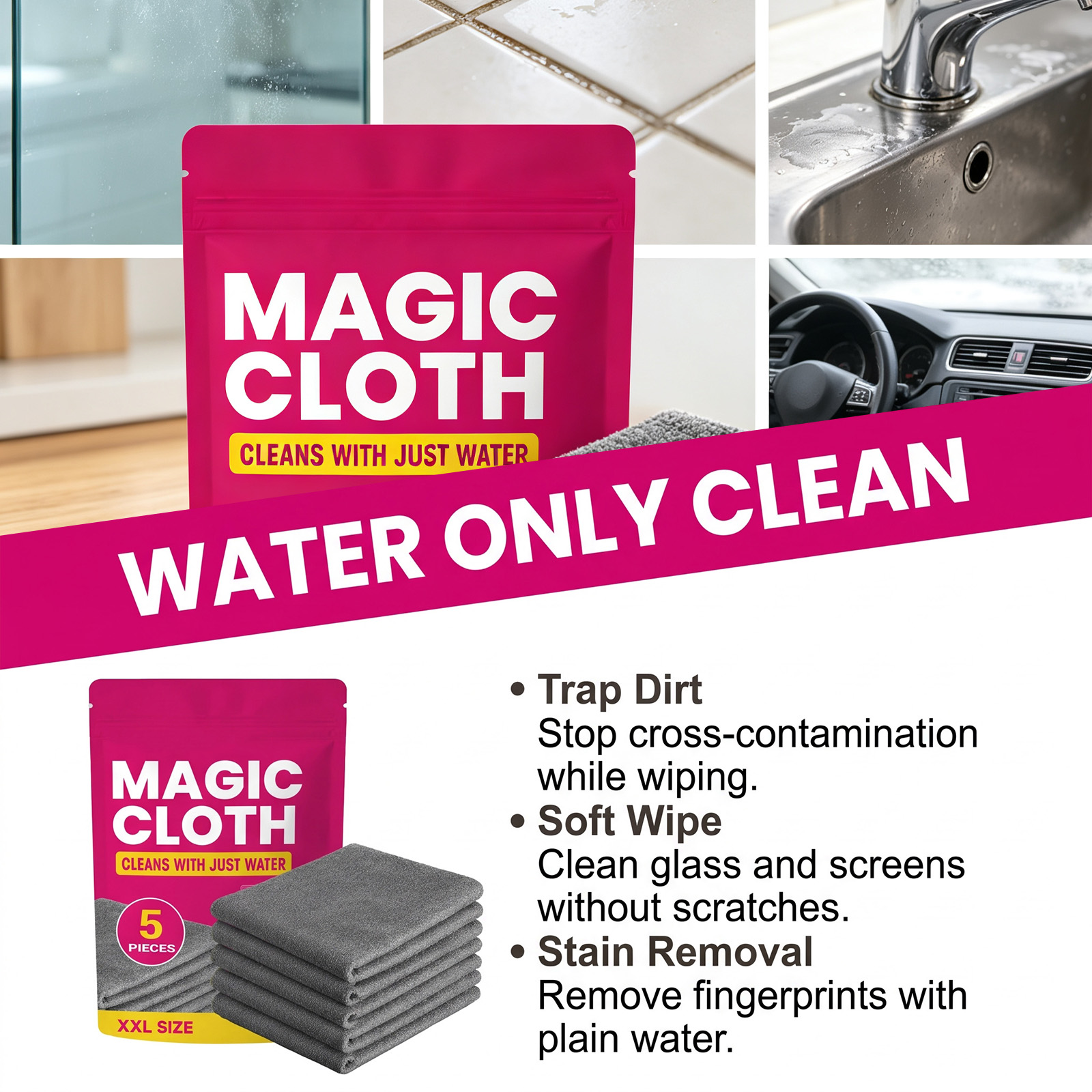 Magische Reinigungstücher 5 St – Glass Cleaner Streak Bewertung und Preis